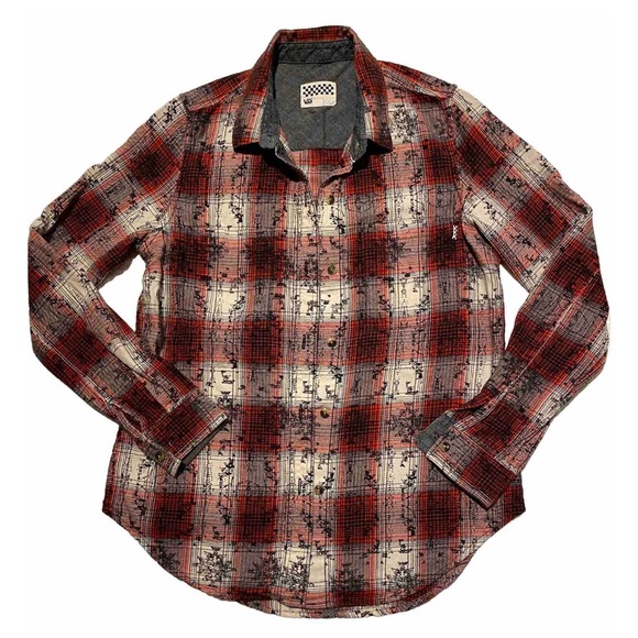 Vans Women’s Plaid Shirt, Red White Black, Size S - Picture 1 of 9